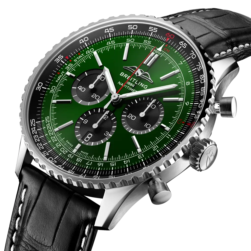 Breitling Navitimer B01 Chronograph 46 Acciaio Verde/Pelle
