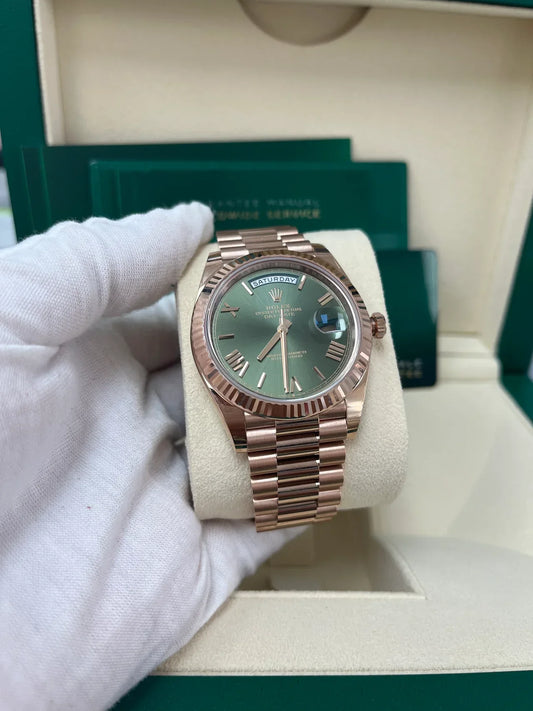 Daydate Oro Rosa-Verde Numeri Romani 228235  40 mm