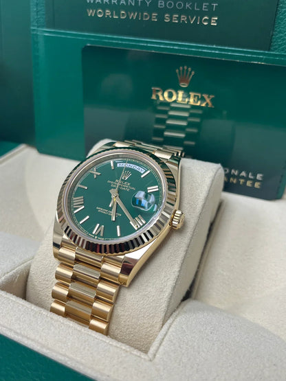 Daydate Oro Giallo-Verde Numeri Romani 228235 40 mm